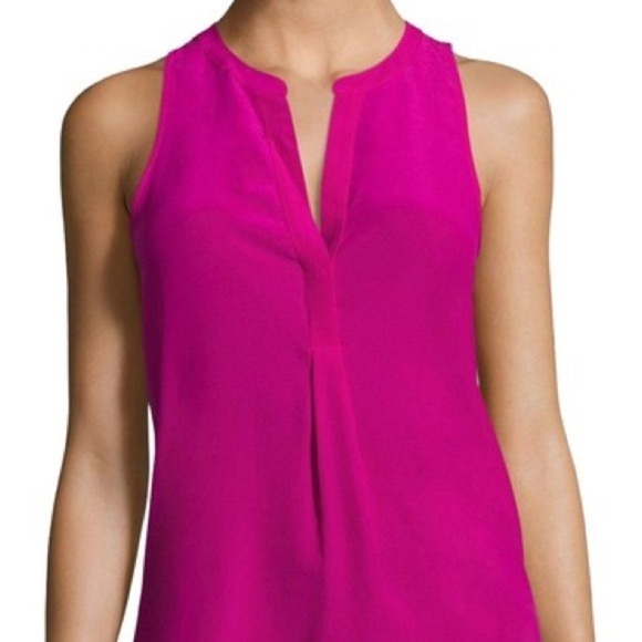 Joie Silk Blouse Women's Size‎ Small Pink Magenta Aruna Sleeveless Top Loose Fit - Picture 4 of 10